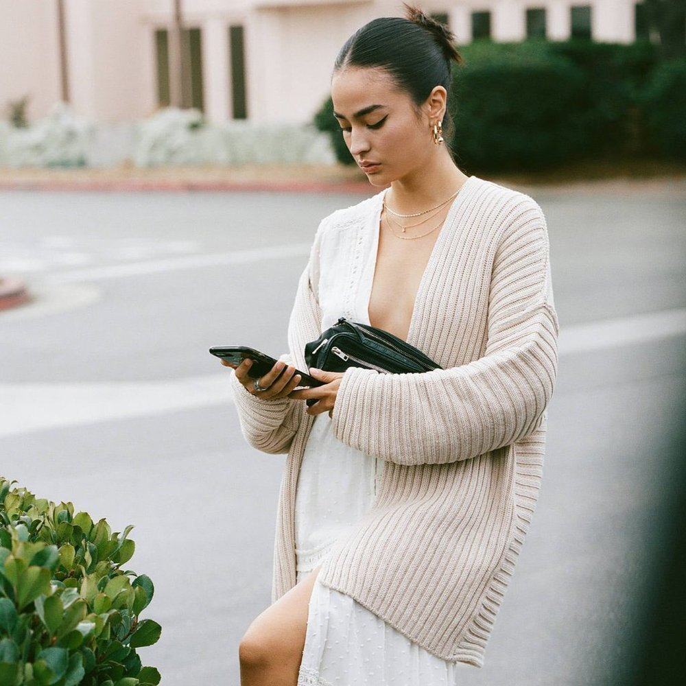 Urban Outfitters Open Front Knit Sweater Beige - Picture 3 of 9